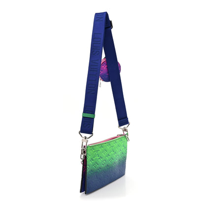 Louis Vuitton Taurillon Illusion Trio Pouch Bleu Rose 3 of 13