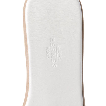 Hermes Calfskin View Sandals 37.5 White 7 of 9