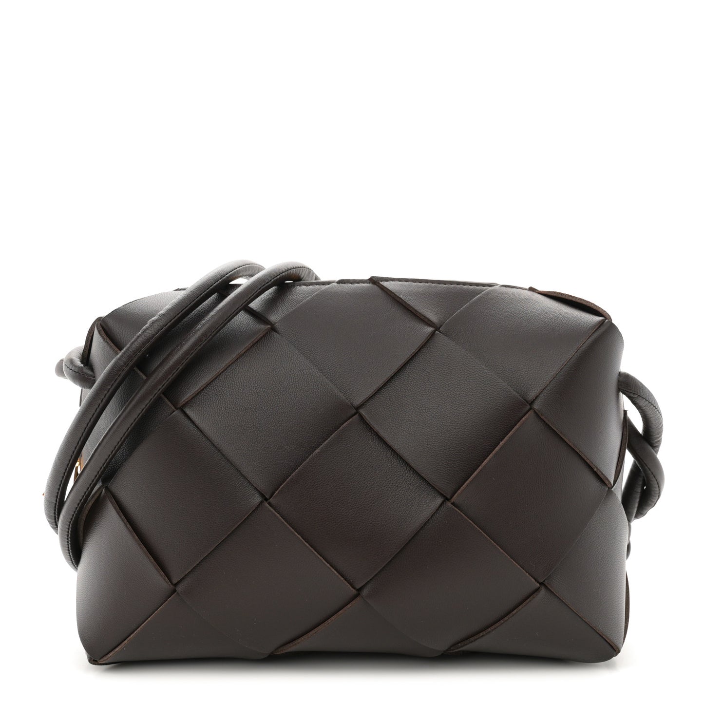 Lambskin Maxi Intrecciato Small Cassette Camera Bag Fondant