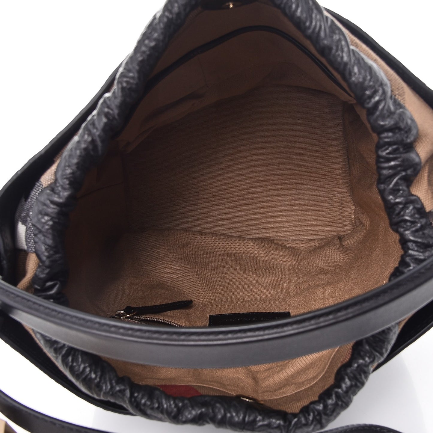 Grainy Calfskin Medium Check Ashby Hobo Black