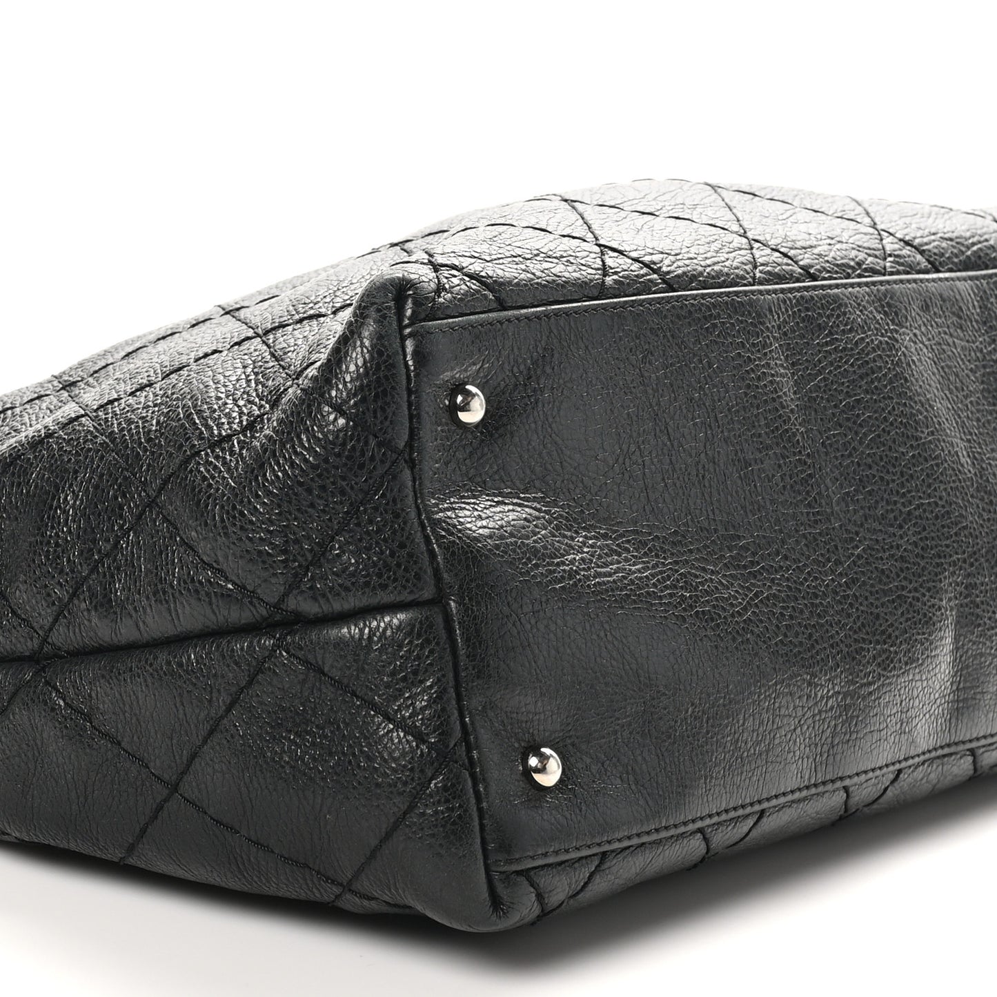 Glazed Calfskin Large On The Road Tote Black