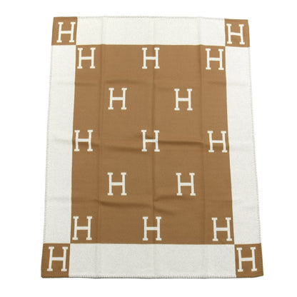 Hermes Wool Cashmere Avalon Blanket Ecru Camel 1 of 3