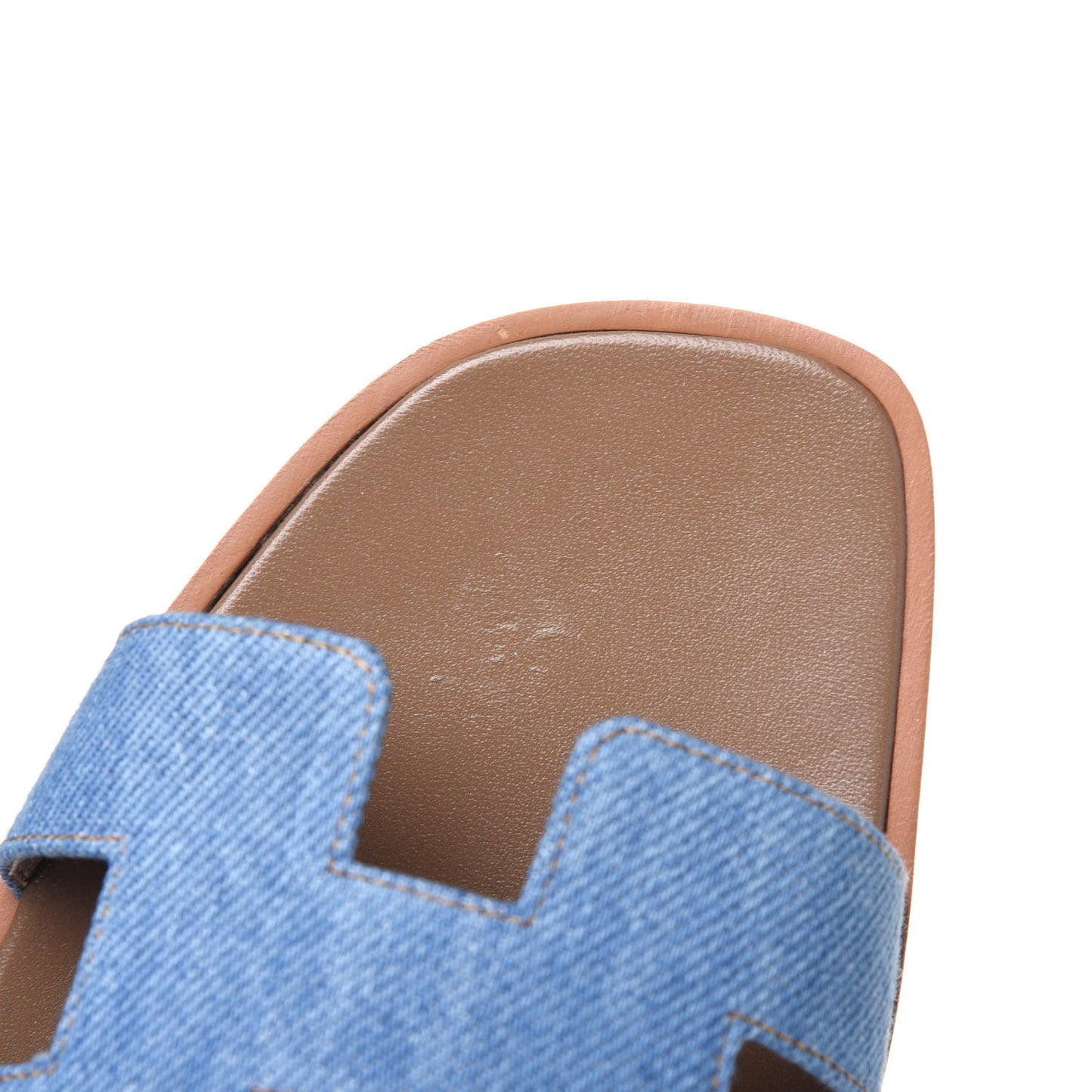 Denim Canvas Oran Sandals 38 Bleu Clair
