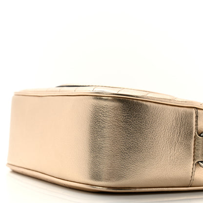 Gucci Metallic Sakai Be Green Calfskin Diagonal Stitched Small Blondie Shoulder Bag Golden Beige 9 of 9