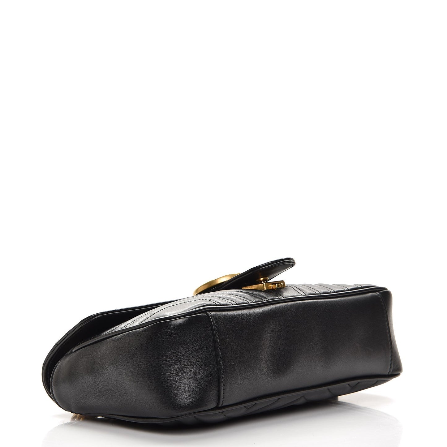 Calfskin Matelasse Small GG Marmont Shoulder Bag Black