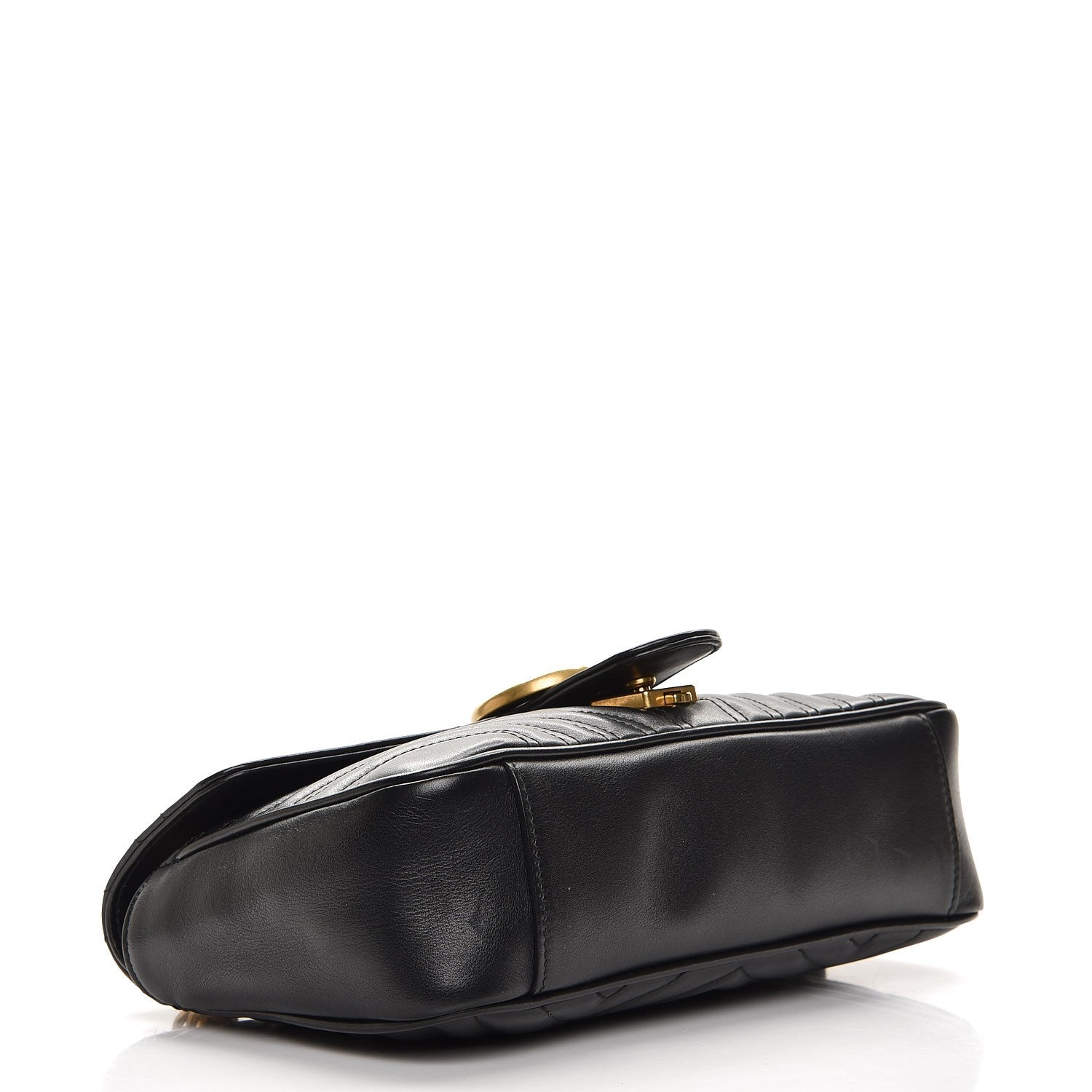 Gucci Calfskin Matelasse Small GG Marmont Shoulder Bag Black 4 of 10