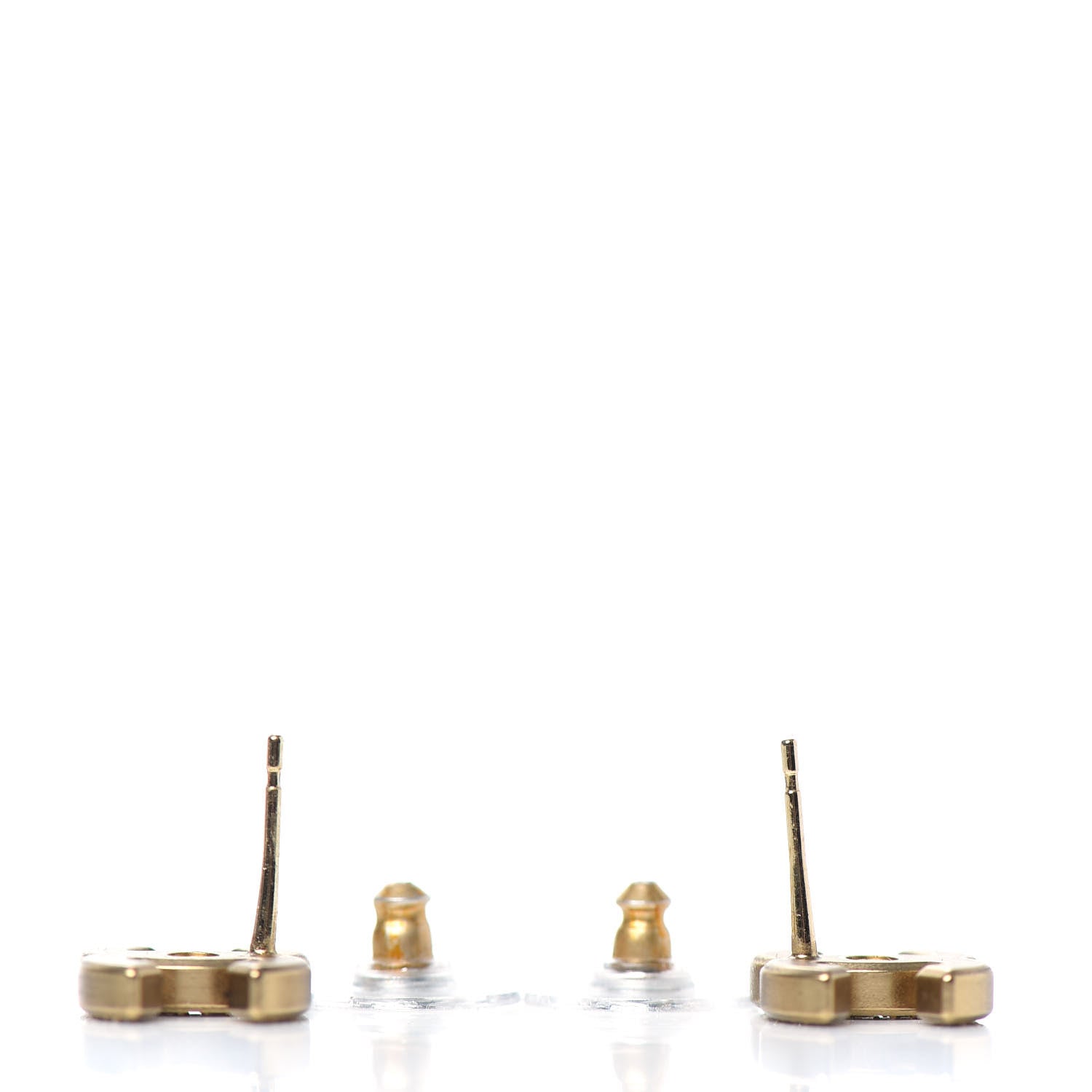 Chanel Crystal CC Earrings Gold 3 of 4