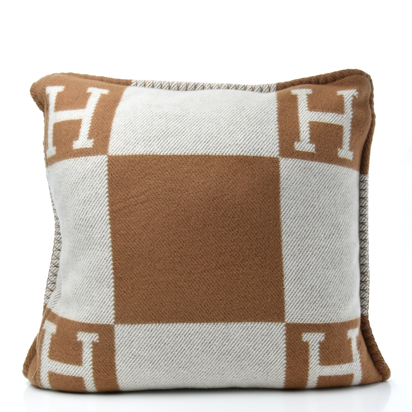 Wool Cashmere Avalon Pillow PM Ecru Camel