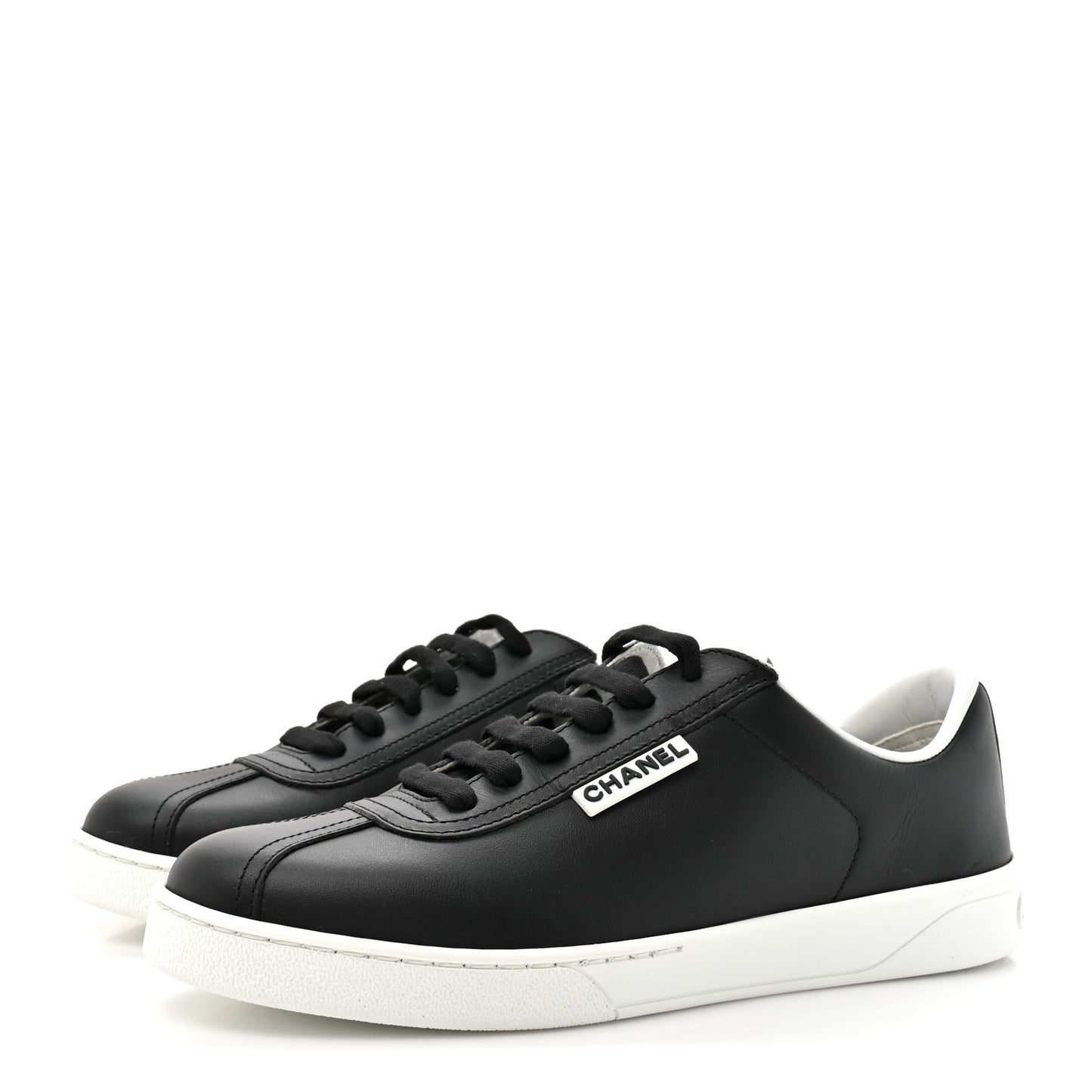 Calfskin CC Womens Sneakers 37 Black