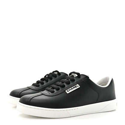 Chanel Calfskin CC Womens Sneakers 37 Black 4 of 10
