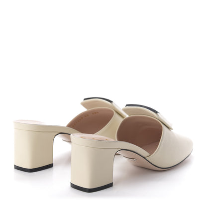 Gucci Malaga Kid Crystal Square G Madelyn Mules 40 Vintage White 4 of 9