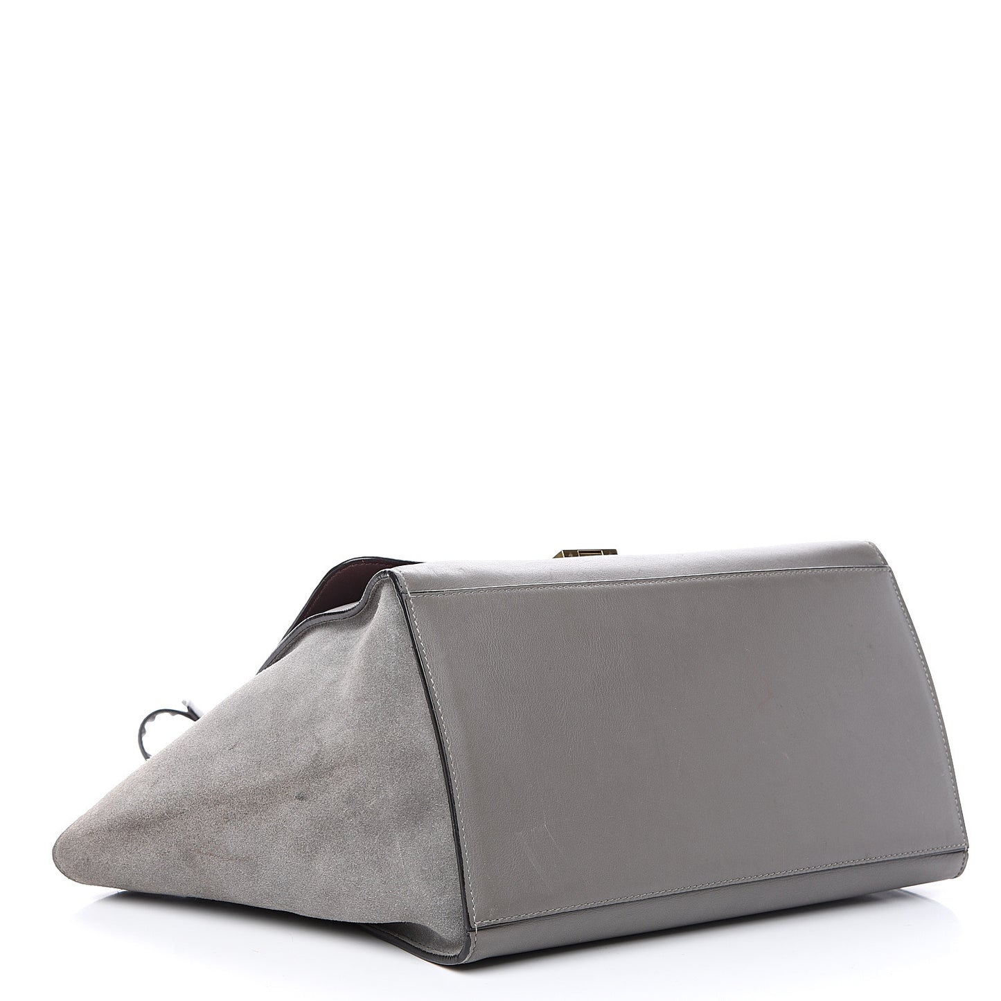 Crocodile Embossed Nubuck Medium Trapeze Grey