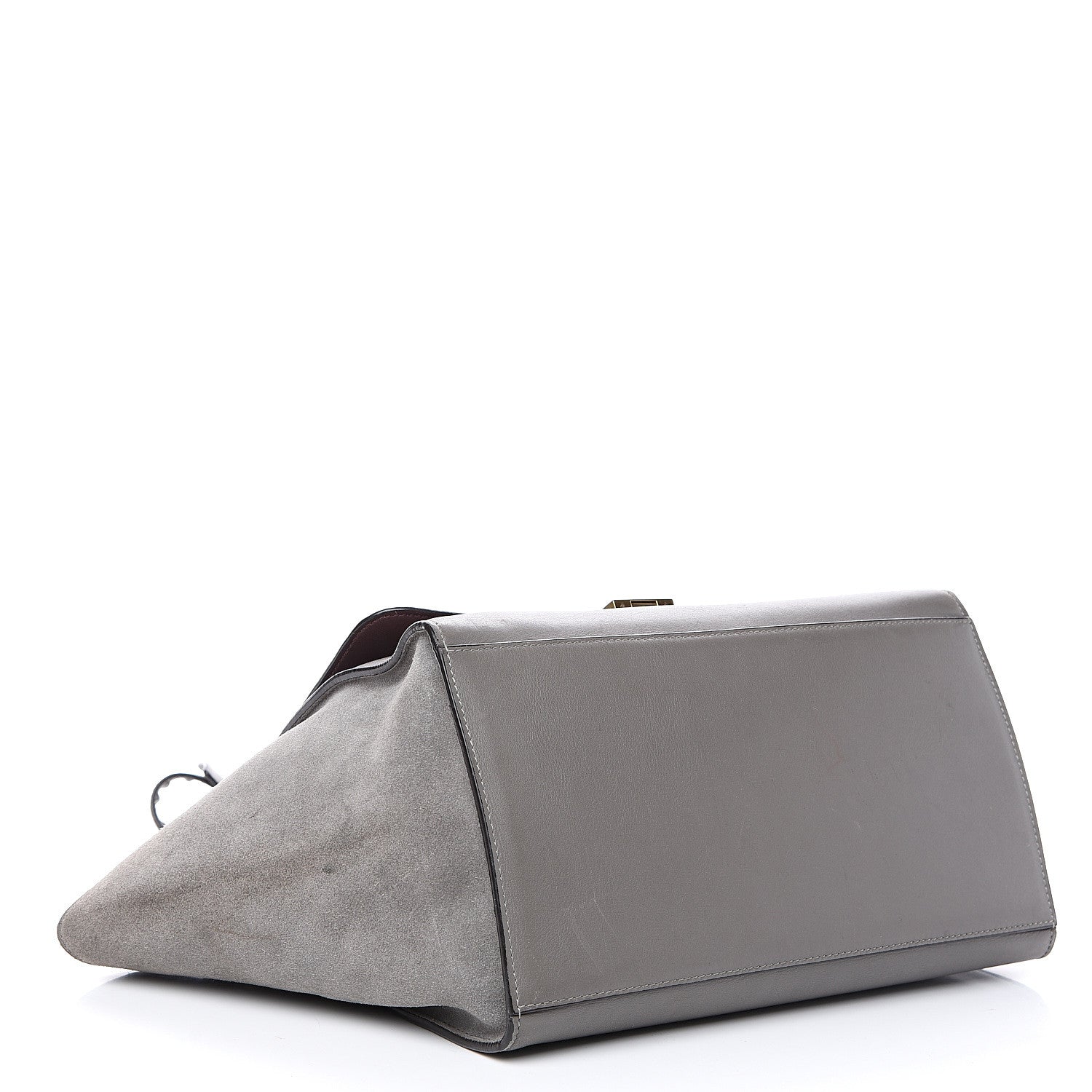 Celine Crocodile Embossed Nubuck Medium Trapeze Grey 3 of 23