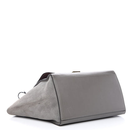 Celine Crocodile Embossed Nubuck Medium Trapeze Grey 3 of 23