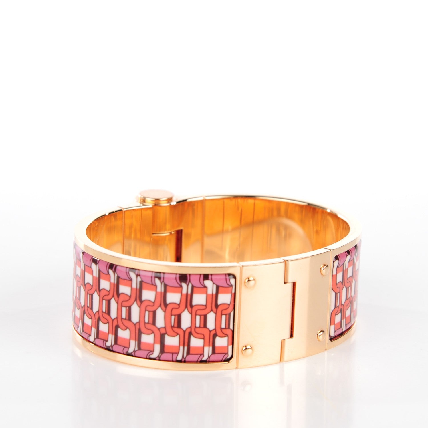 Hermes Enamel Printed Wide Hinged Bracelet 3 of 7
