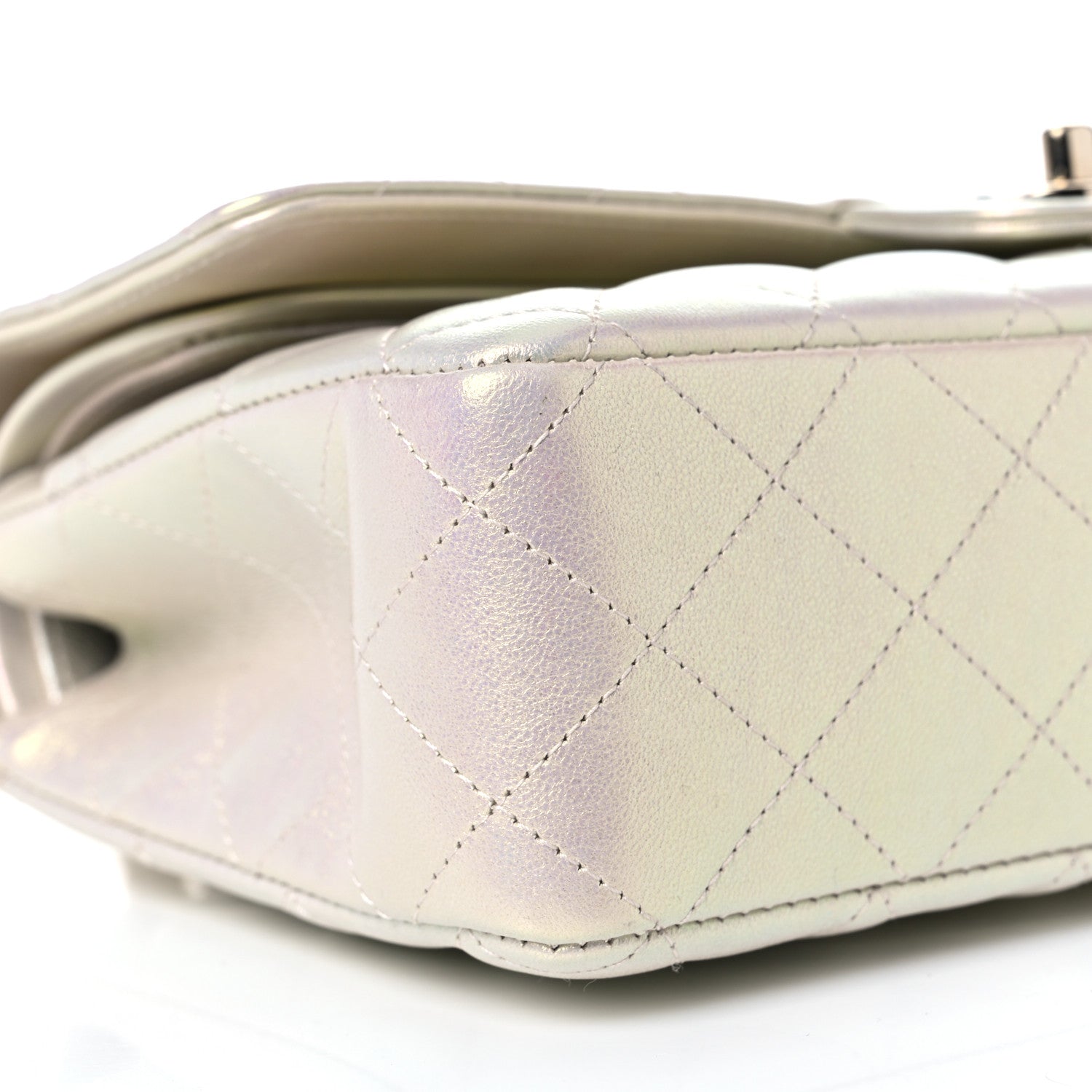 Chanel Iridescent Lambskin Quilted Medium Double Flap Ivory 8 of 12