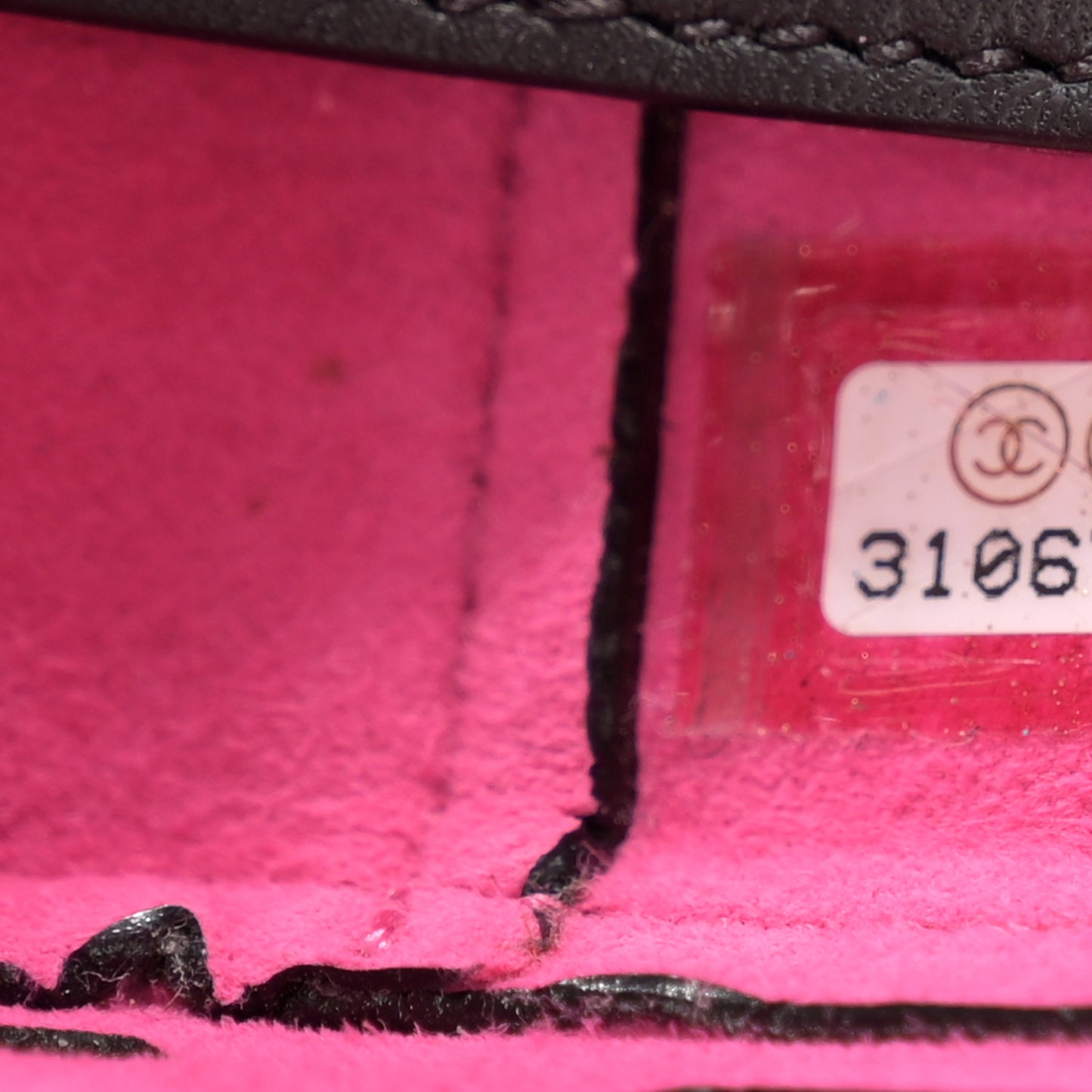 Lambskin Sea Through Flap Black Multicolor
