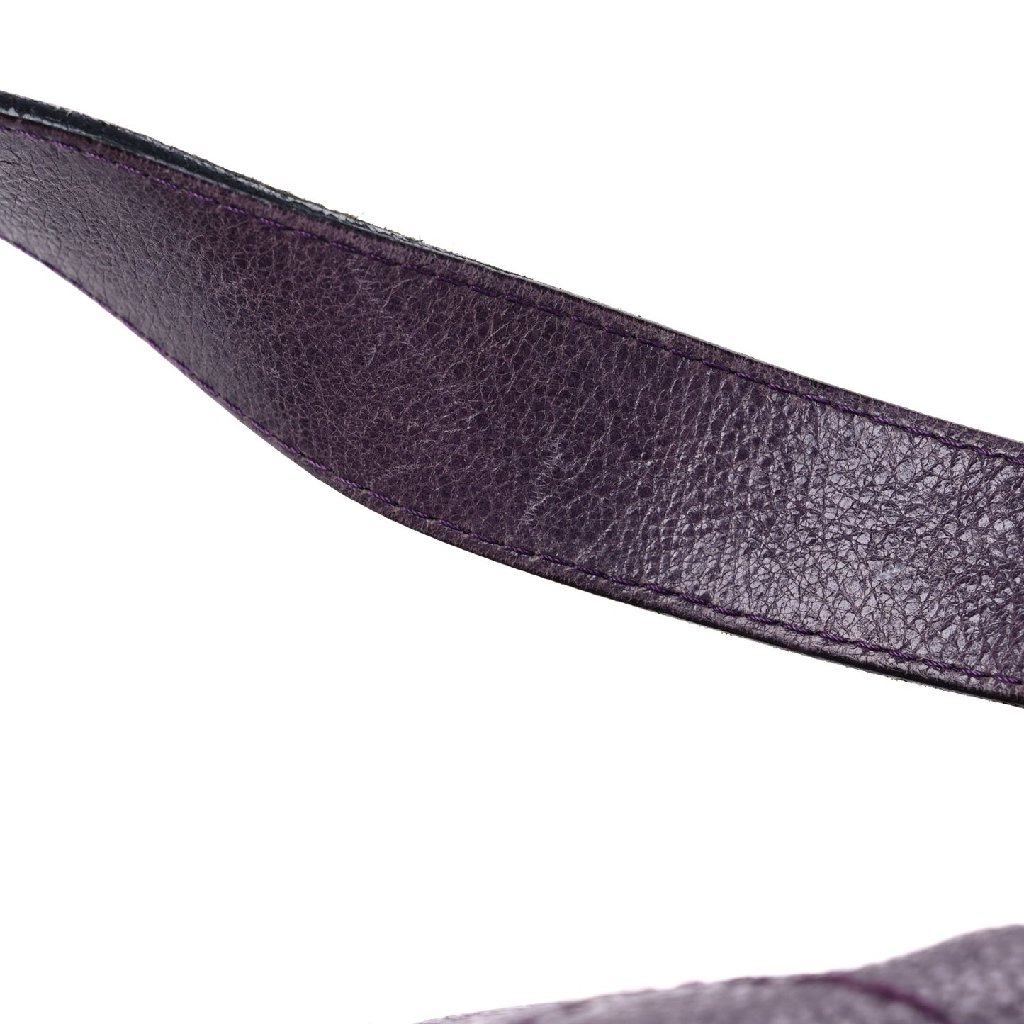 Glazed Calfskin Stitched On The Road Flap Purple