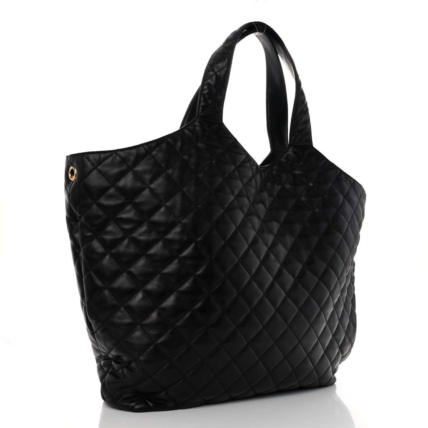 Saint Laurent Lambskin Quilted Maxi Icare Shopping Tote Black 4 of 14