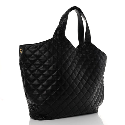 Saint Laurent Lambskin Quilted Maxi Icare Shopping Tote Black 4 of 14