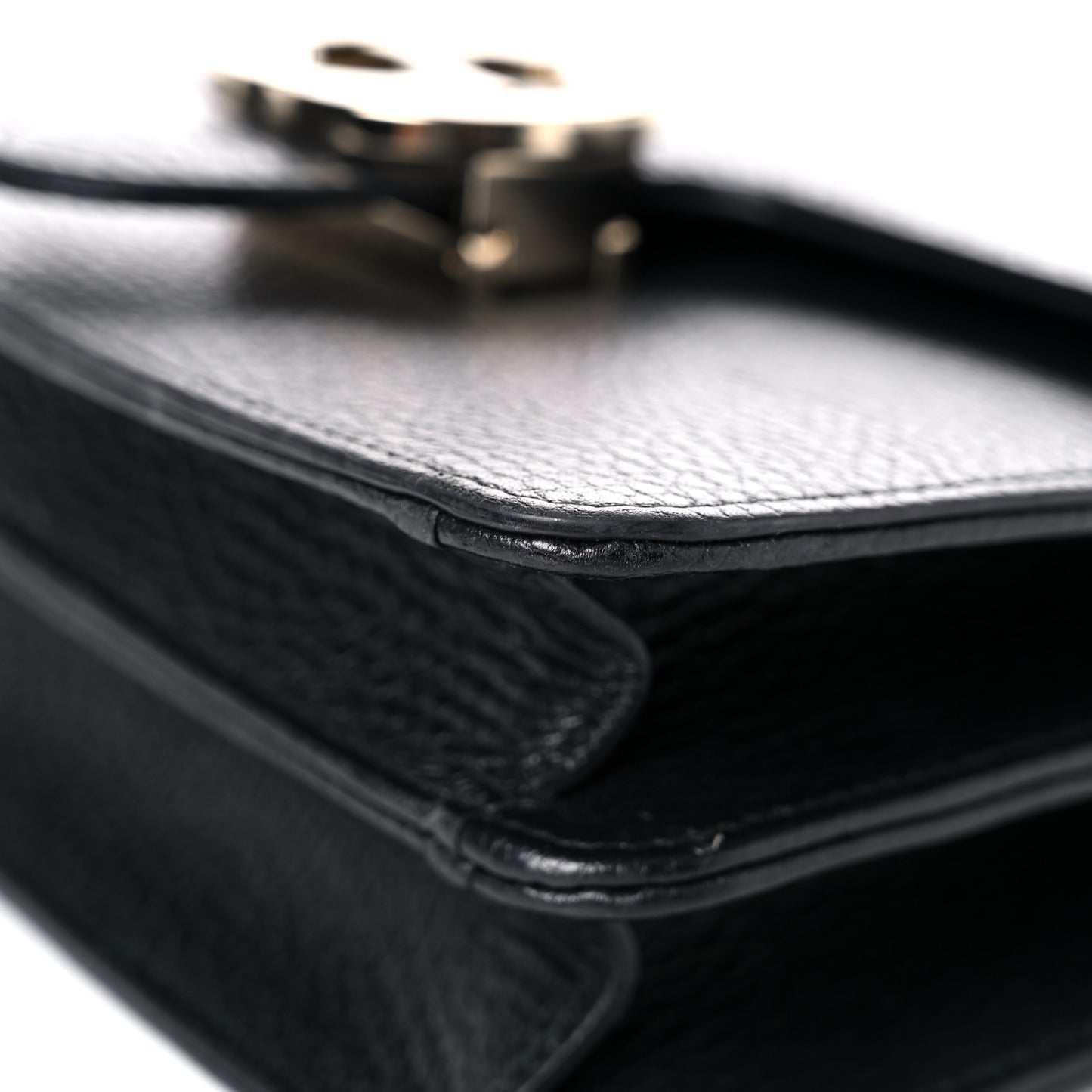 Dollar Calfskin Small Interlocking G Shoulder Bag Black