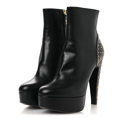 Louis Vuitton Soft Calfskin Monogram Afterglow Platform Ankle Boots 38.5 Black 4 of 12