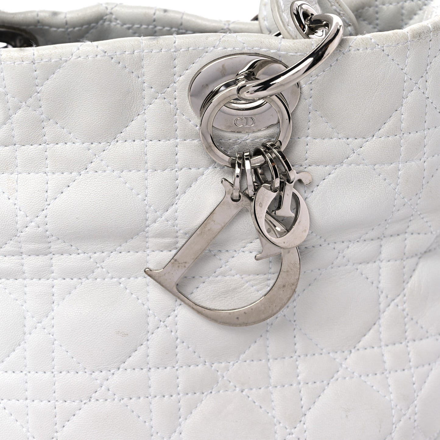 Lambskin Cannage Small Soft Lady Dior White