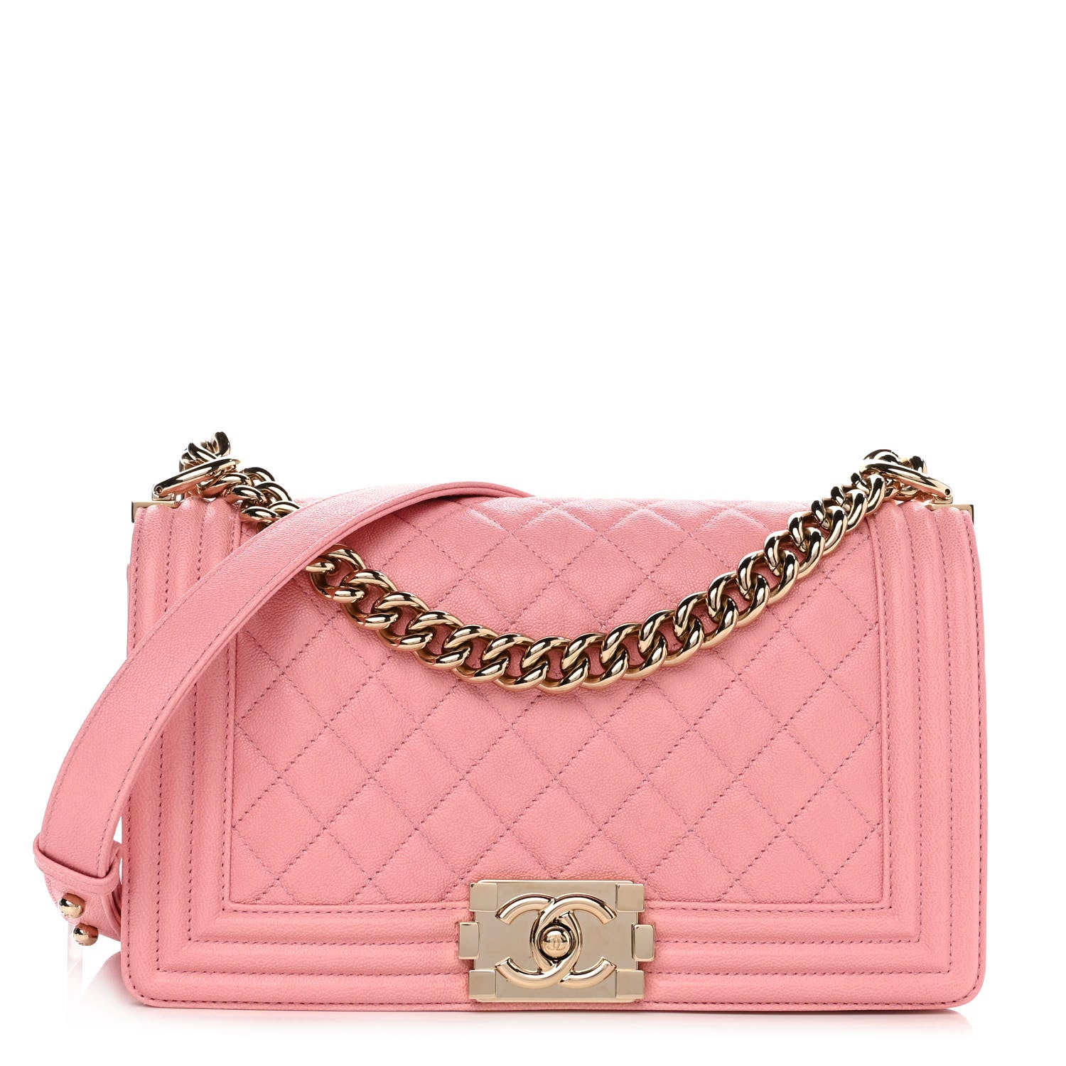 Chanel Caviar Quilted Medium Boy Flap Light Pink 1 of 11