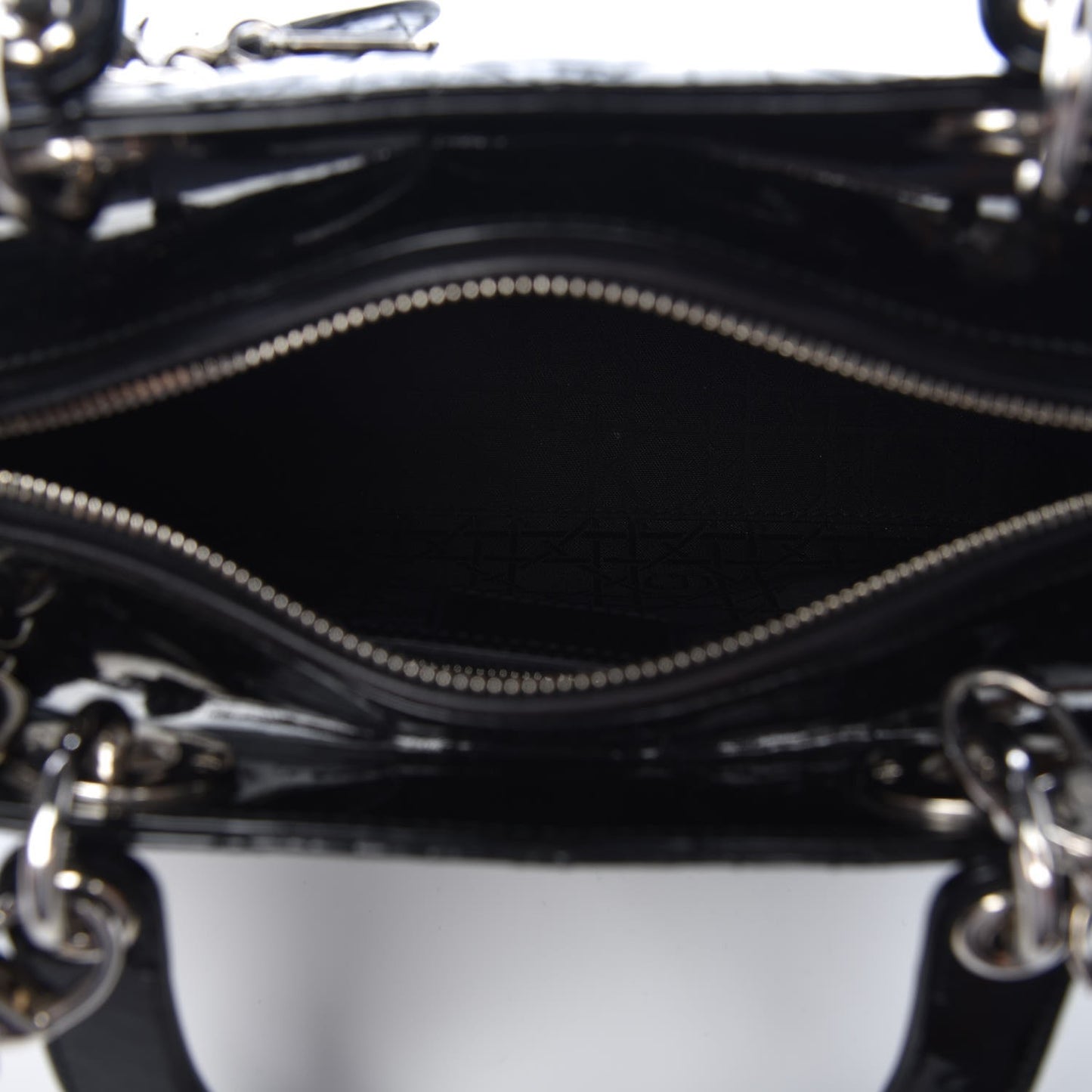 Patent Cannage Medium Lady Dior Black