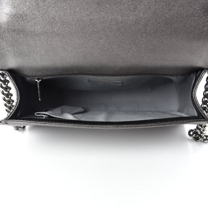 Chanel Metallic Lambskin Perforated New Medium Boy Flap Dark Silver 5 of 13