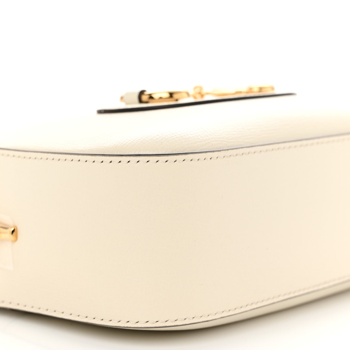 Azalea Calfskin Mini Horsebit 1955 Camera Shoulder Bag Mystic White