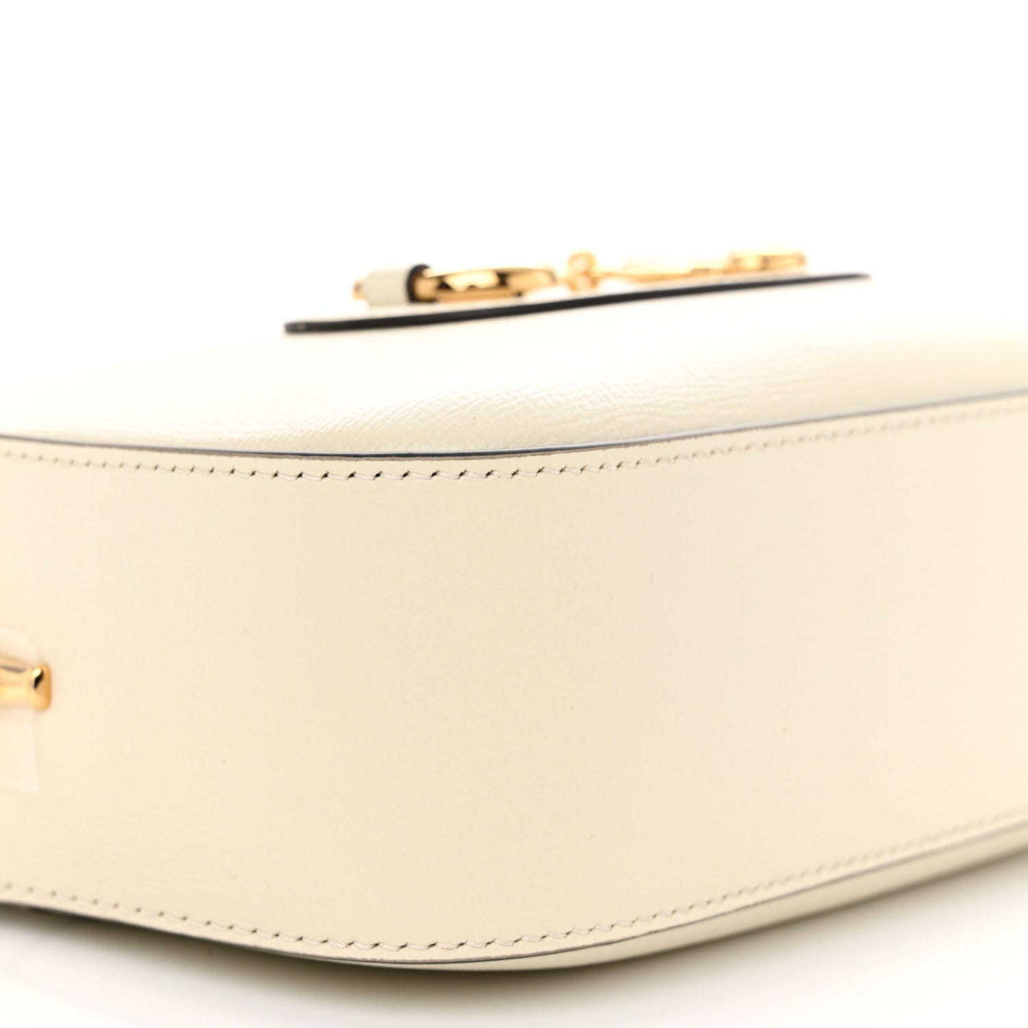 Gucci Azalea Calfskin Mini Horsebit 1955 Camera Shoulder Bag Mystic White 9 of 10