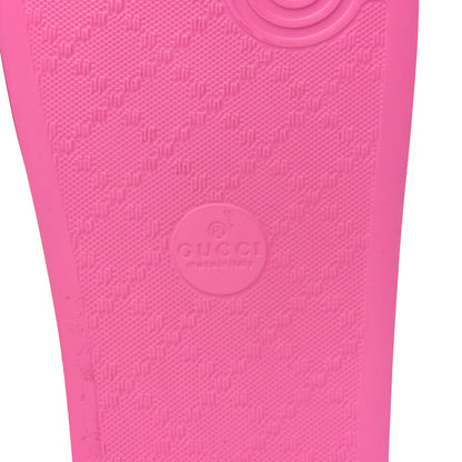 Gucci Rubber Womens Logo Slide Sandals 36 Fuchsia 6 of 8