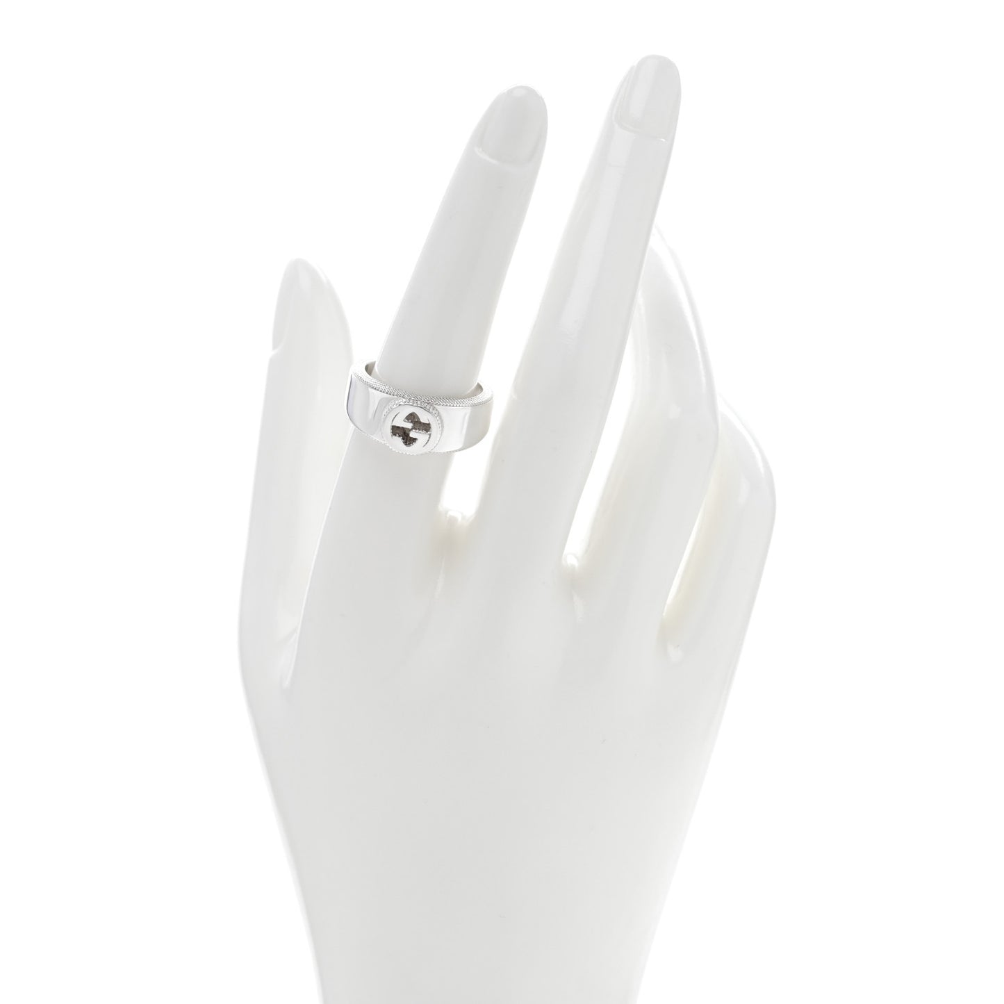 Sterling Silver Interlocking G Ring 56 7.5