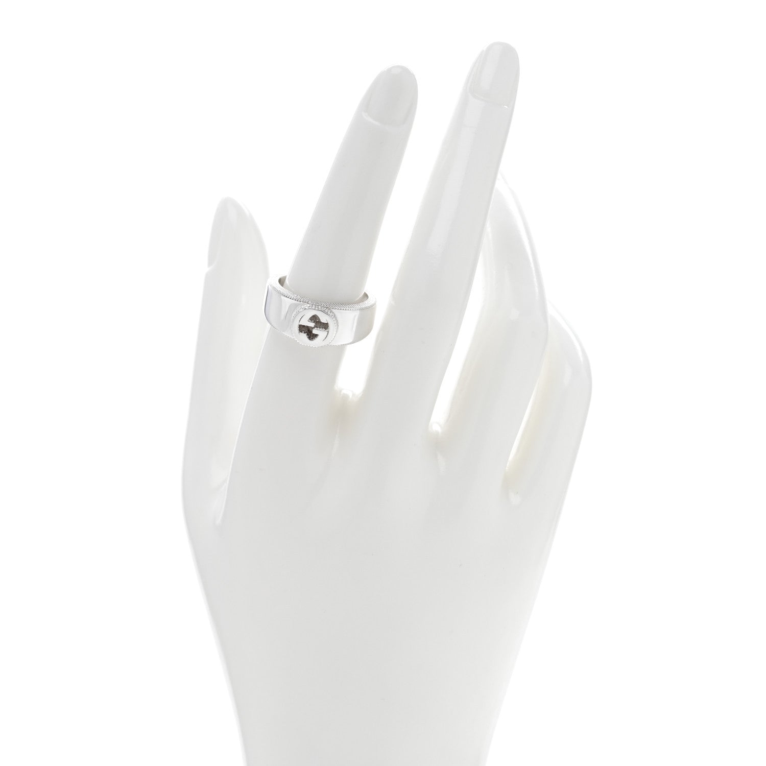 Gucci Sterling Silver Interlocking G Ring 56 7.5 2 of 4