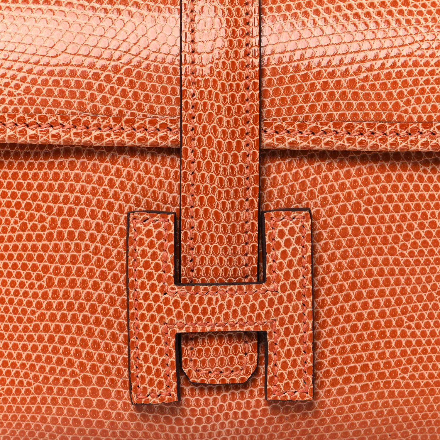 Hermes Lizard Mini Jige Elan Clutch Orange 8 of 11