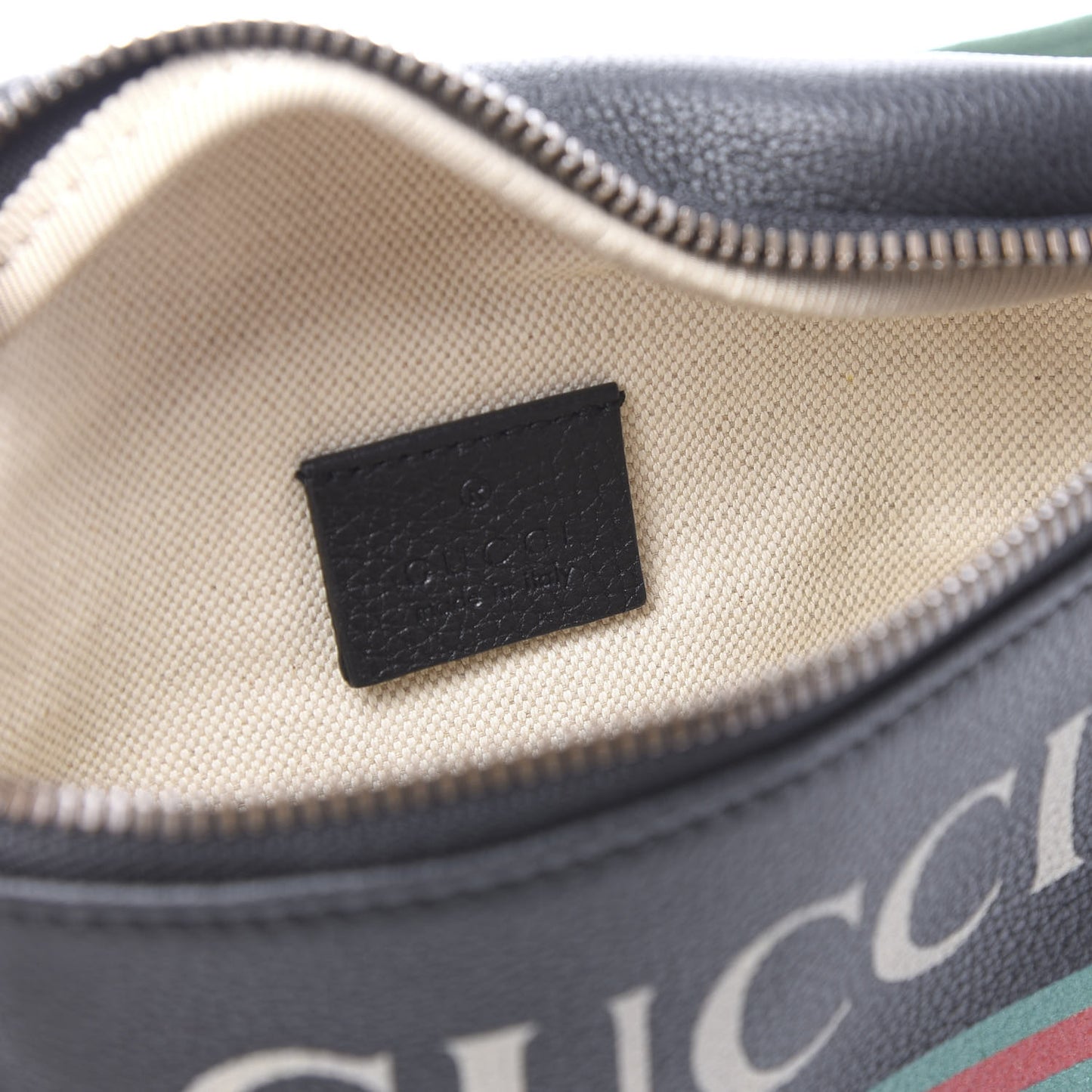 Grained Calfskin Small Logo Belt Bag Black