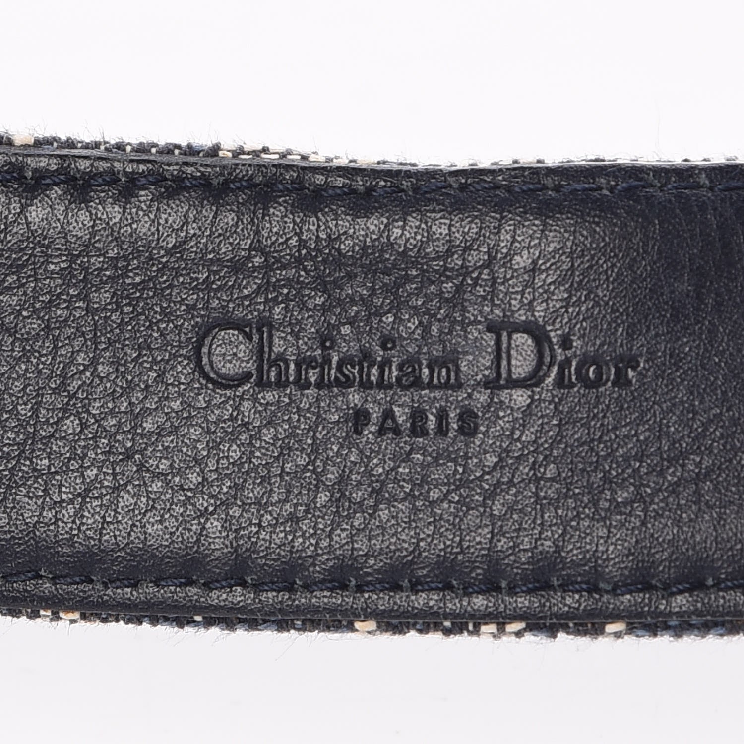 Christian Dior Canvas Monogram Logo Belt 85 Blue 5 of 9