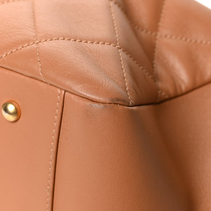 Chanel Lambskin Shopping Tote Camel 10 of 11