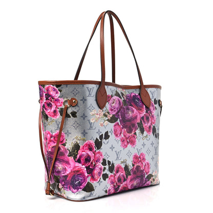 Louis Vuitton Metallic Monogram LV Garden Neverfull MM Silver 4 of 8