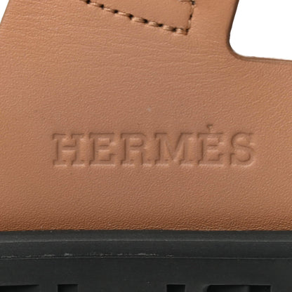Hermes Calfskin Mens Chypre Sandals 43 Naturel Safari Black 10 of 10