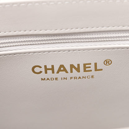 Chanel Shiny Aged Calfskin Quilted Nano Kelly Shopper Light Grey 6 of 10