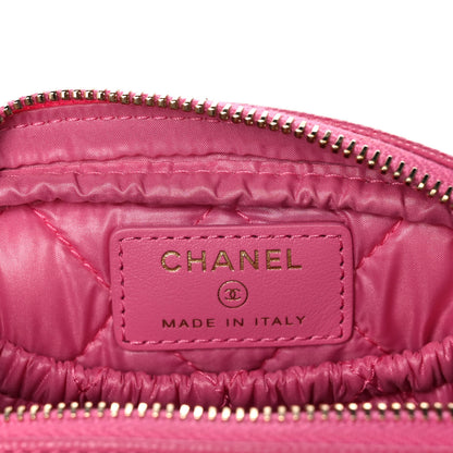 Chanel Caviar Quilted Small Curvy Pouch Cosmetic Case Pink 6 of 11