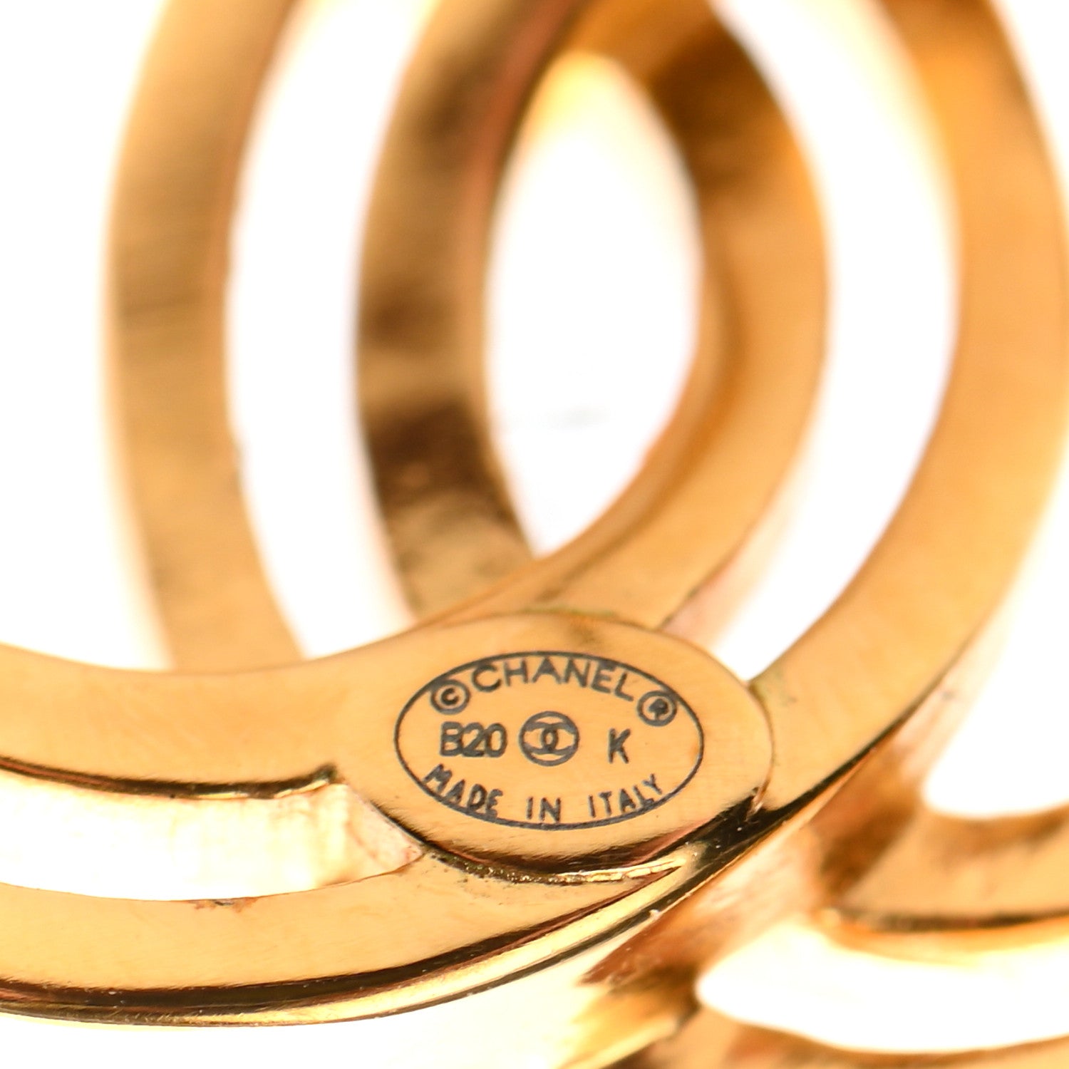 Chanel Metal Obazine CC Earrings Gold 4 of 4