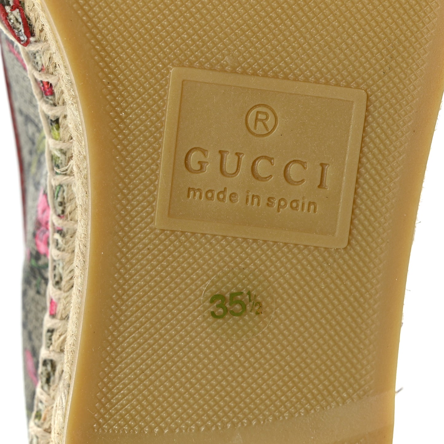 GG Supreme Monogram Tian Womens Espadrilles 35.5 Beige Multicolor Red