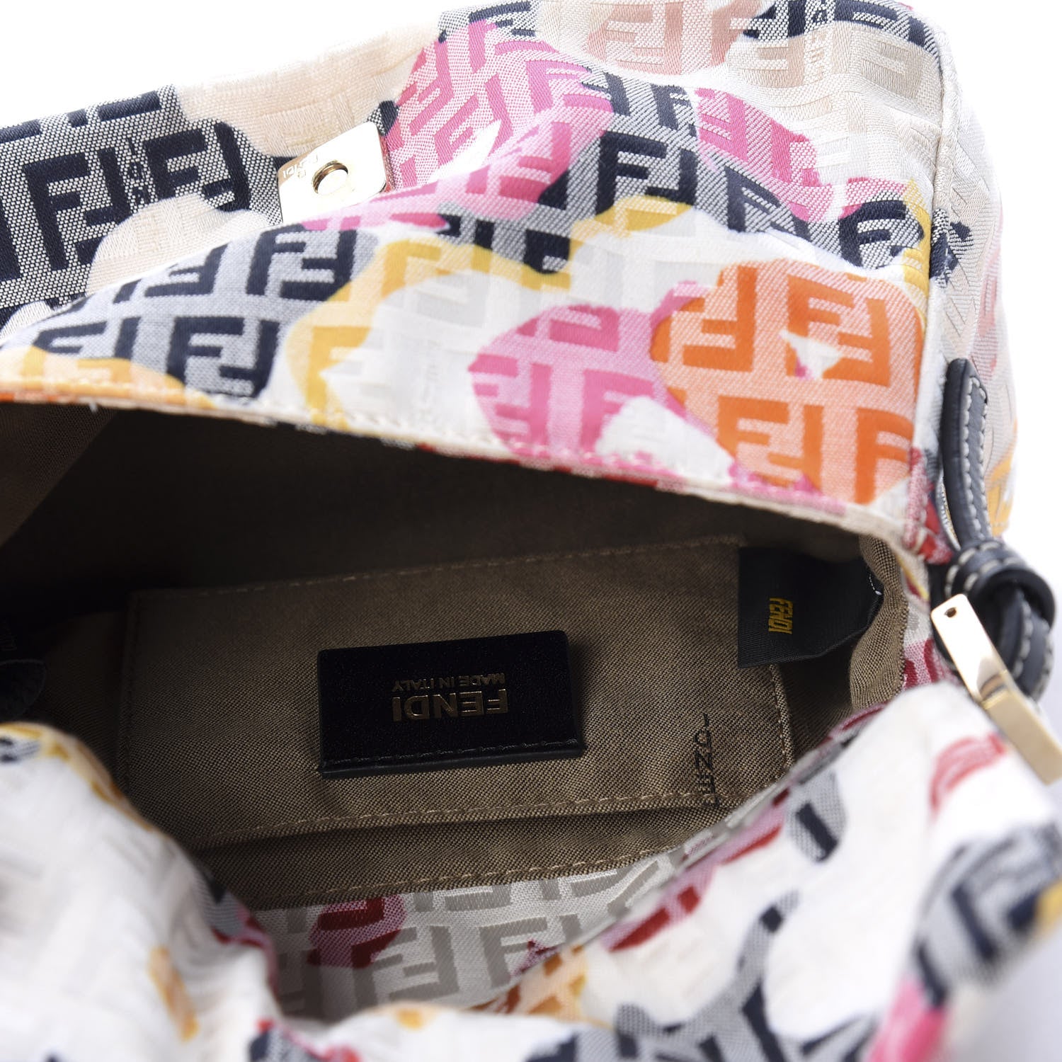 Fendi Zucchino Vitello Floral Mini Forever Mini Mama Baguette Beige Multicolor 4 of 10