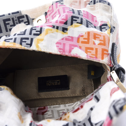 Fendi Zucchino Vitello Floral Mini Forever Mini Mama Baguette Beige Multicolor 4 of 10