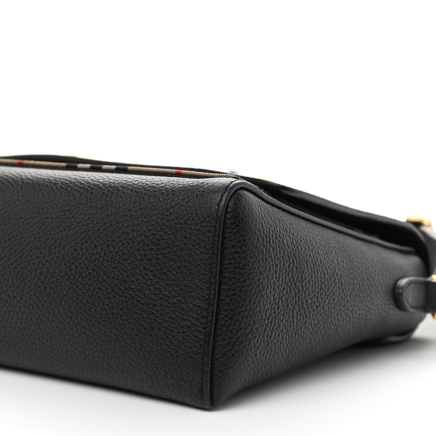 Grainy Calfskin Vintage Check Note Crossbody Bag Black