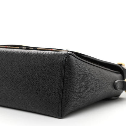 Burberry Grainy Calfskin Vintage Check Note Crossbody Bag Black 8 of 12