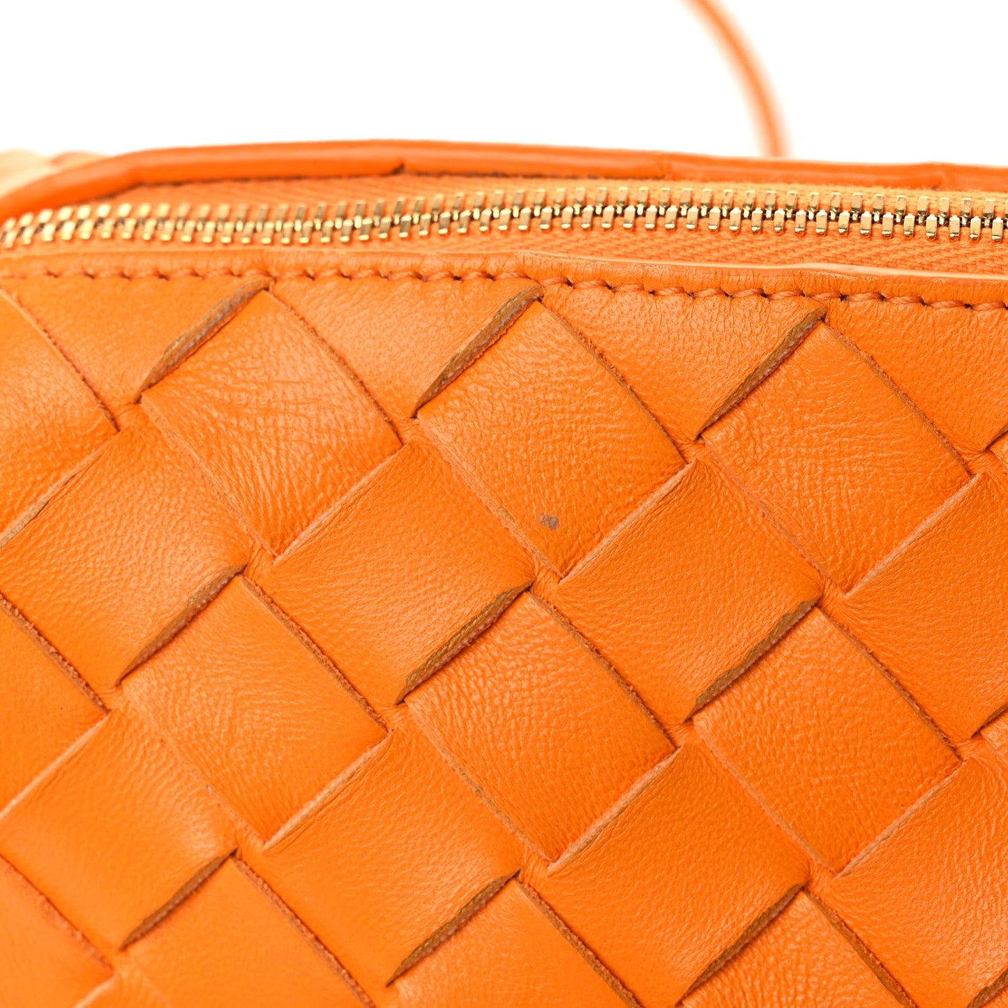 Nappa Intrecciato Small Loop Camera Bag Tangerine